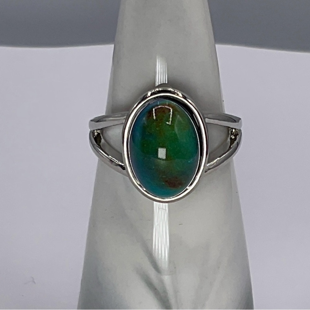 Mood Ring Bohemian Style Size 7 Silver Tone Hippie Chunky Retro Color Changing